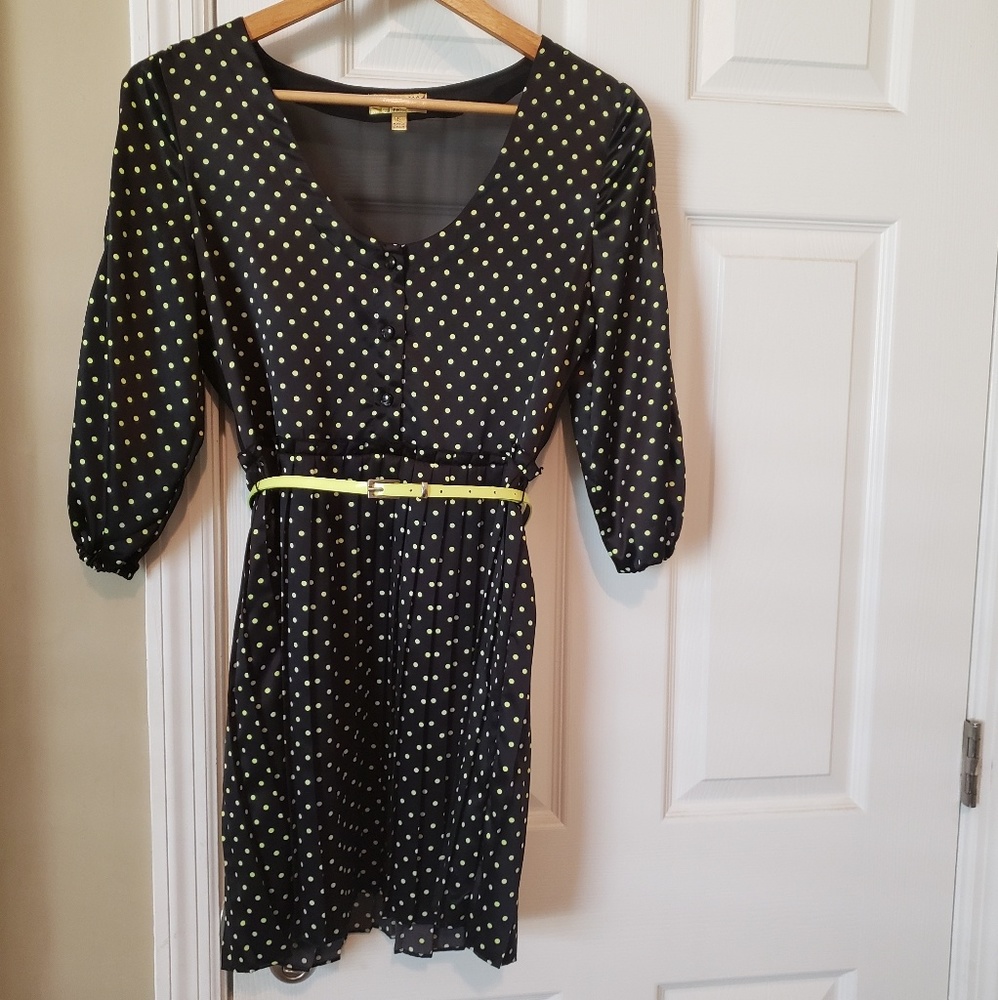 Princess Vera Wang Black Polka Jrs 5/Ladies Small